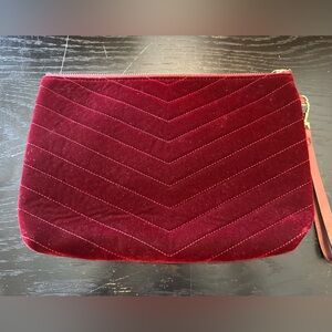 Maroon Suede Wristlet